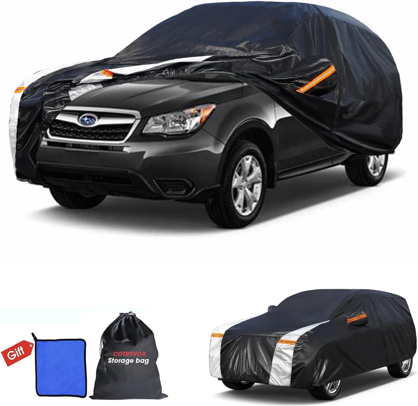 Large SUV Car Cover for Chevy Suburban 100% Waterproof All Weather, Heavy Duty Outdoor Full Exterior Covers Rain Sun Wind UV Protection. - Colors B