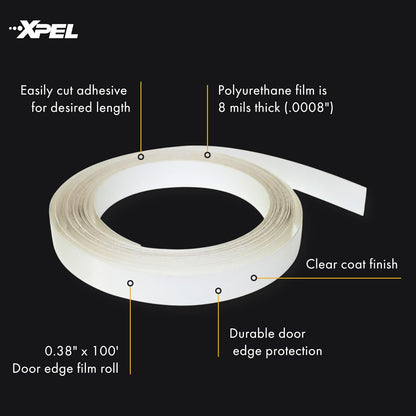 XPEL Door Edge Guard Protection Film Roll, 3/8" x 100' - Car or Truck Doors, Protective Barrier Against Minor Scratches, Paint Chips, Door Edge Impact, and Dings - Prevents Damage and Possible Rust