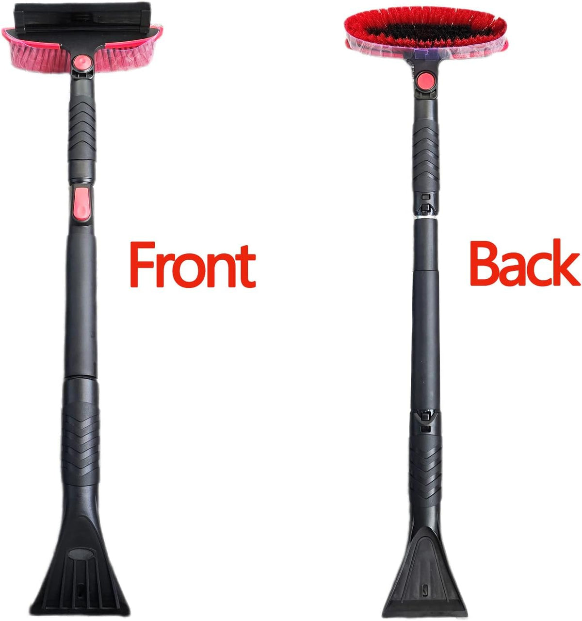 58" Car Snow Brush & Ice Scraper Long Snow Brush for Car Extendable, Upgraded Heavy Duty Pivoting Snow Broom for SUV Trucks Windshield