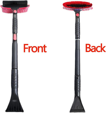 58" Car Snow Brush & Ice Scraper Long Snow Brush for Car Extendable, Upgraded Heavy Duty Pivoting Snow Broom for SUV Trucks Windshield