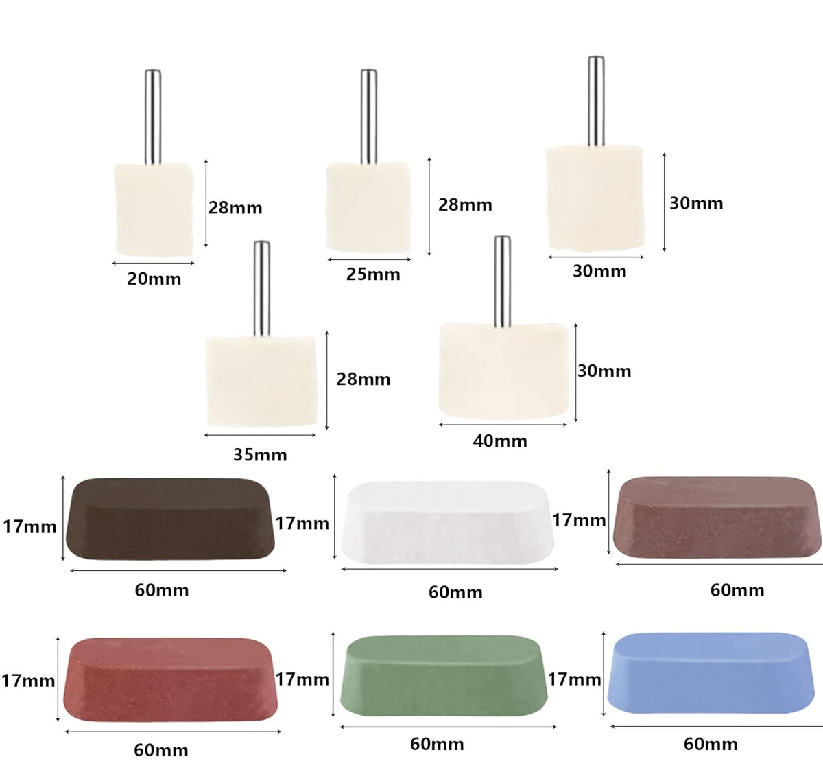 6 pcs Buffing Wheel for Drill,Buffing Pad Polishing Wheel Kits,Wheel Shaped Polishing Tool for Metal Aluminum,Stainless Steel,Chrome,Jewelry,Wood,Plastic,Ceramic,Glass,etc