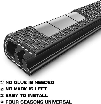 MYFAMIREA 33Ft(10M) Long Car Door Edge Guards, U Shape Edge Trim Rubber Seal Protector Car Door Protection Anti-Collision Rubber Clips Easy to Cut No Need Adhesive Fit for Most Vehicles| Black