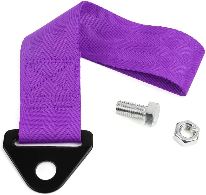RASTP Racing Tow Strap, Car Modification Sports Trailer Belt Fit for Front or Rear Front Bumper Decorative (Red)