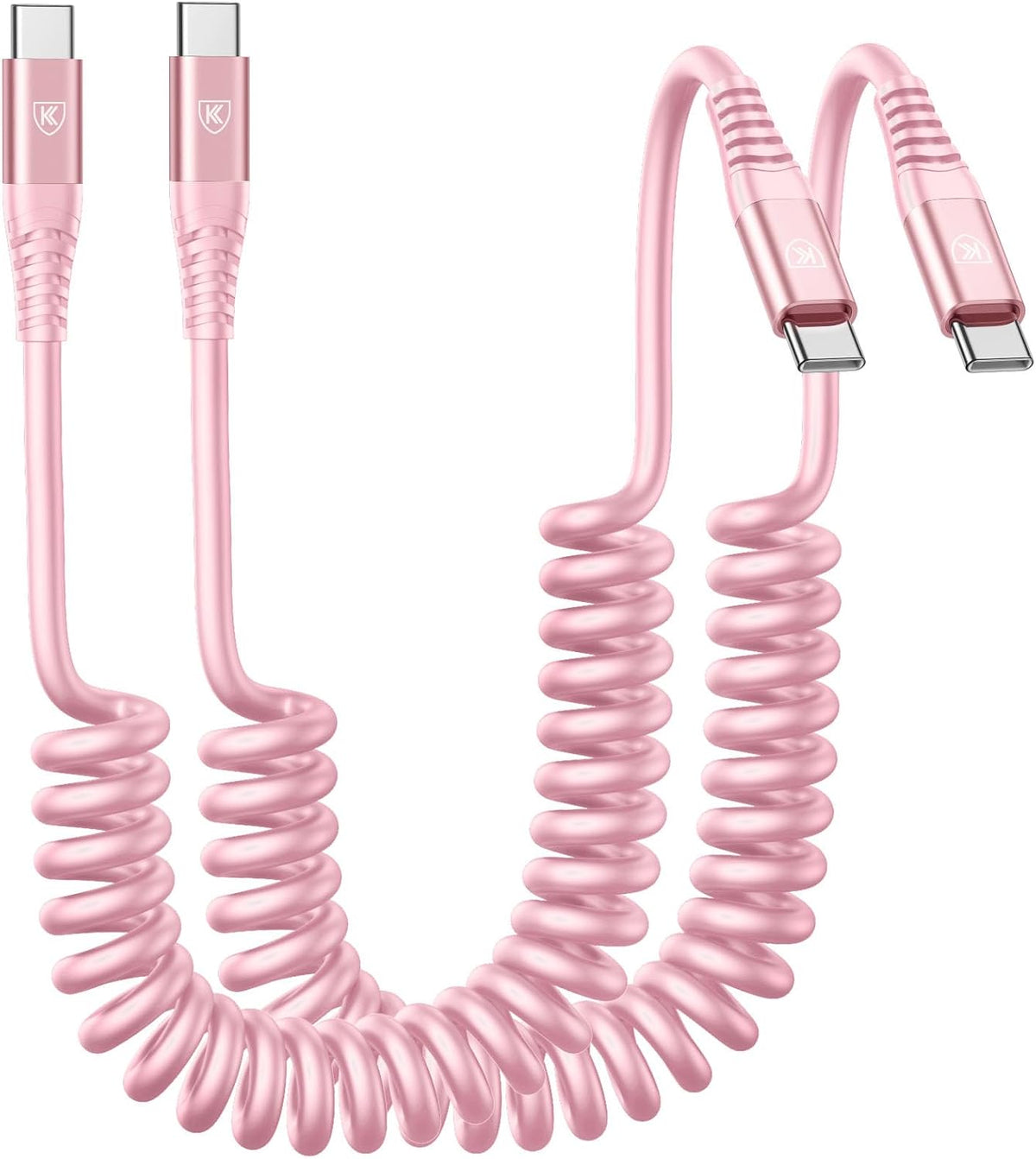 USB C to C Cable 3ft 2Pack Coiled USB C Charger Cable for Car Type C Fast Charging Cable for iPhone 17/16/15/Plus/Pro/Pro Max/Samsung Galaxy S23