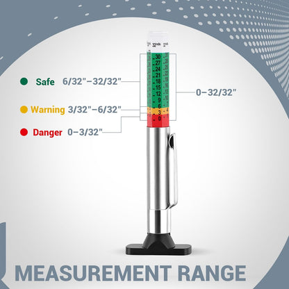 INBOF 4 Pack Tire Tread Depth Gauge, Color Coded Tire Depth Gauge Tool 32nds