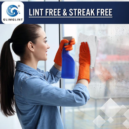 GLIMGLINT Black Microfiber Cleaning Cloth,150PK Reusable Cleaning Rags,Highly Absorbent Shop Rags Bulk,All-Purpose Car Cleaning Towels for TV Screen, Kitchen, Bathroom, Restaurant, Garage, 14"X12"