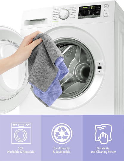 Fantasticlean Microfiber Cleaning Cloth Roll -75 Pack, Tear Away Microfiber Towels, 12" x 12", Reusable, Washable, Scratch Free, Ultra Absorbent for All-Around Cleaning Supplies (DimGray)