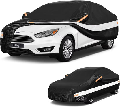 10 Layers Car Cover Custom Fit for Mercedes Benz C Class C250 C300 C43 C63 (1993-2026), Waterproof All Weather for Automobiles, Outdoor Full Cover Sun Dust Rain Protection with Cotton. Black - Colors C