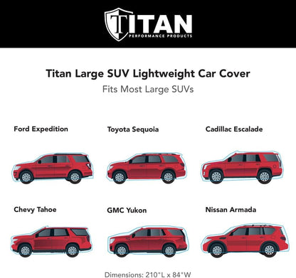 Titan Jet Black Poly 210T Car Cover for Sedans 186-202". Waterproof, UV Protection, Scratch Resistant, Driver-Side Zippered Opening. Fits Camry, Accord and More.