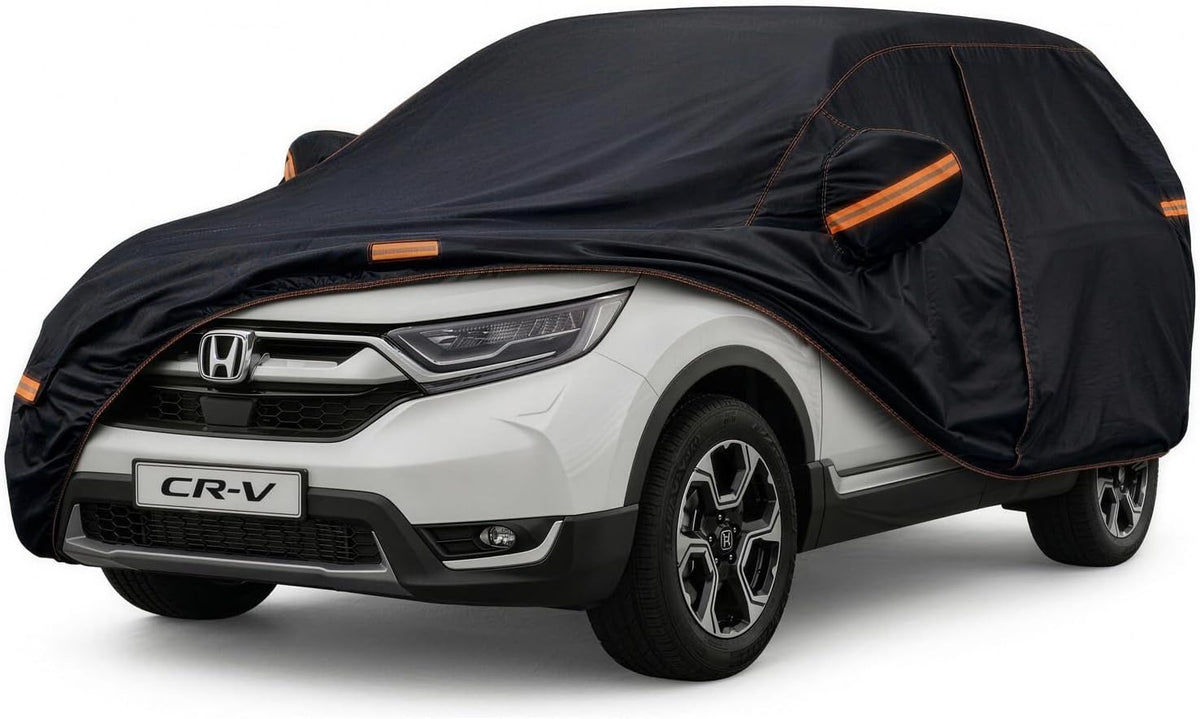 6 Layer Heavy Duty Car Cover Waterproof All Weather Protection with Cotton Liner, Full Exterior Outdoor Cover for Sun Rain Snow UV Protection, Fits Sedan 186-193 inchs