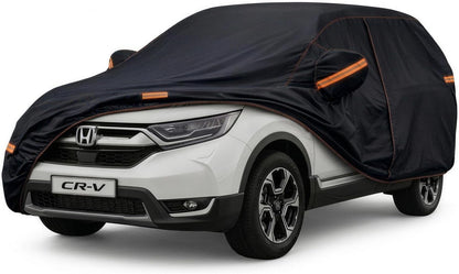 6 Layer Heavy Duty Car Cover Waterproof All Weather Protection with Cotton Liner, Full Exterior Outdoor Cover for Sun Rain Snow UV Protection, Fits Sedan 186-193 inchs