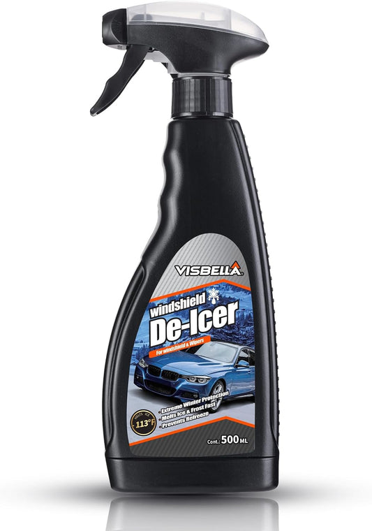 Visbella De-Icer Spray for Windshield & Wipers Extreme Winter Protection Melts Ice & Frost Fast Prevents Refreeze (-113℉, 16.9 Fl.Oz.)