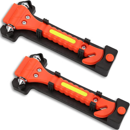 SINSEN Car Safety Hammer Set of 2 Emergency Escape Tool Auto Car Window Glass Hammer Breaker and Seat Belt Cutter Escape 2-in-1 for Family Rescue & Auto Emergency Escape Tools