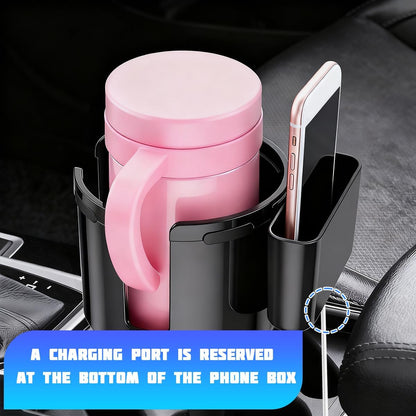 Car Cup Holder Expander, 2 in 1 Multifunctional Vehicles Drink Cup Adapter with Adjustable Base, Automotive Water Bottle Insert Holder, Universal for Automobile RV Truck