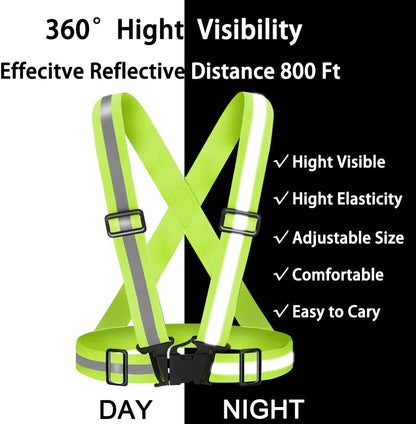 High Visibility Reflective Vest Safety Vest Running Reflective Gear Adjustable Reflective Vest for Walking,Jogging,Hiking,Night Cycling