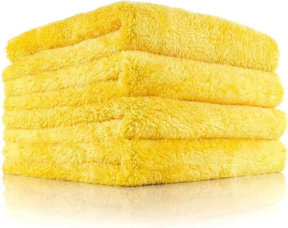 The Rag Company - Eagle Edgeless 500 (4-Pack) Professional Korean 70/30 Blend Super Plush Microfiber Detailing Towels, 500GSM, 16in x 16in, Blue
