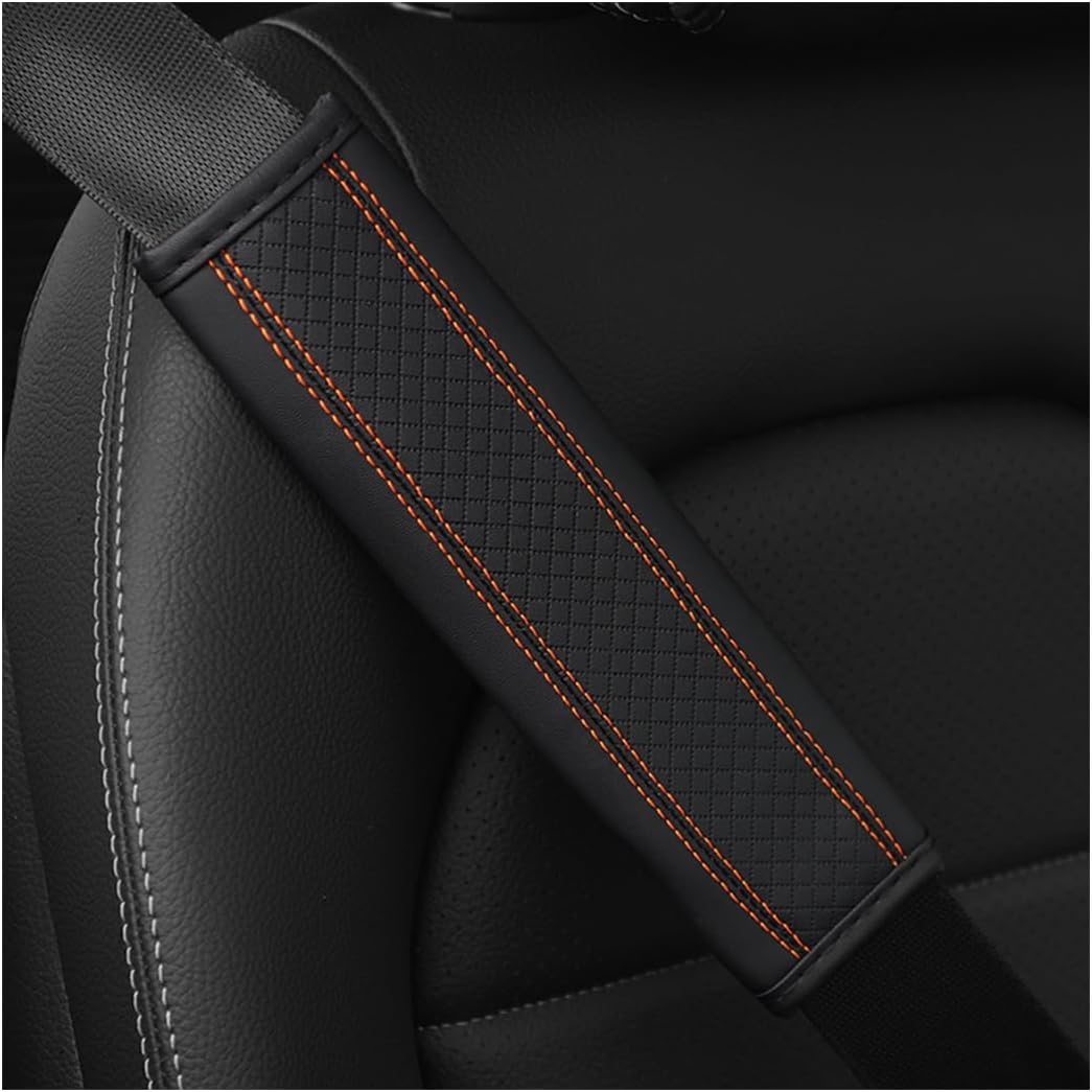 Osilly 2PCS Car Seat Belt Cover, Carbon Fiber Seatbelt Shoulder Protection, Soft Car Seat Belt Strap Cushion Protect Your Neck and Shoulder, Car Accessories Seat Belt Pad for Car Truck (Red)