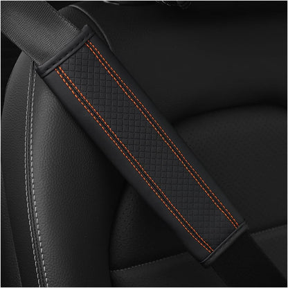 Osilly 2PCS Car Seat Belt Cover, Carbon Fiber Seatbelt Shoulder Protection, Soft Car Seat Belt Strap Cushion Protect Your Neck and Shoulder, Car Accessories Seat Belt Pad for Car Truck (Red)