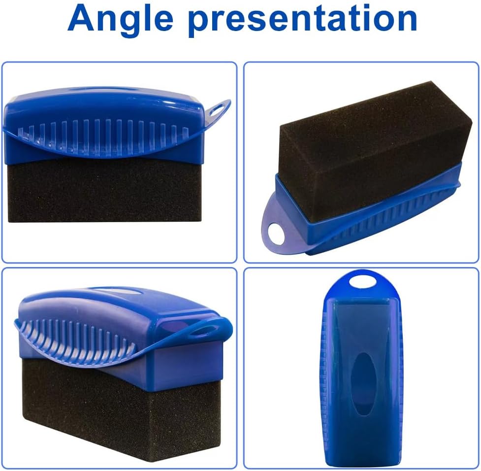 Tire Dressing Applicator, 3 Pieces Tire Shine Applicator with Lid, Reusable Tire Sponge Applicator for Car Truck Tires Waxing Polishing Cleaning