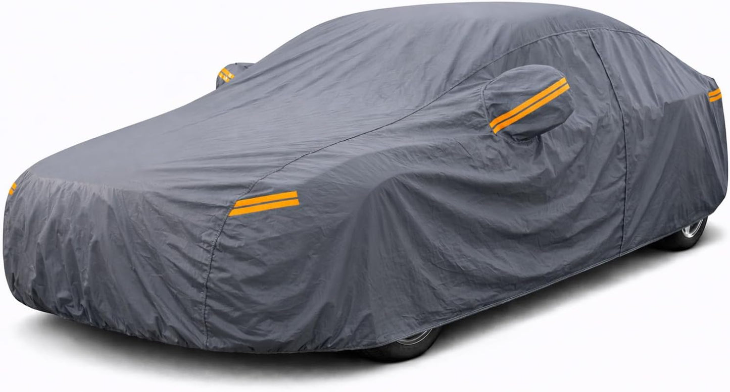 Coverlex Large Car Cover for SUV, Outdoor SUV Cover Universal Fit for Dodge Durango, Audi Q7, BMW X5, Benz GLE, Acura MDX, CX-9, VW Atlas, Jeep Grand Cherokee, Infiniti QX60, Length 201 Inches