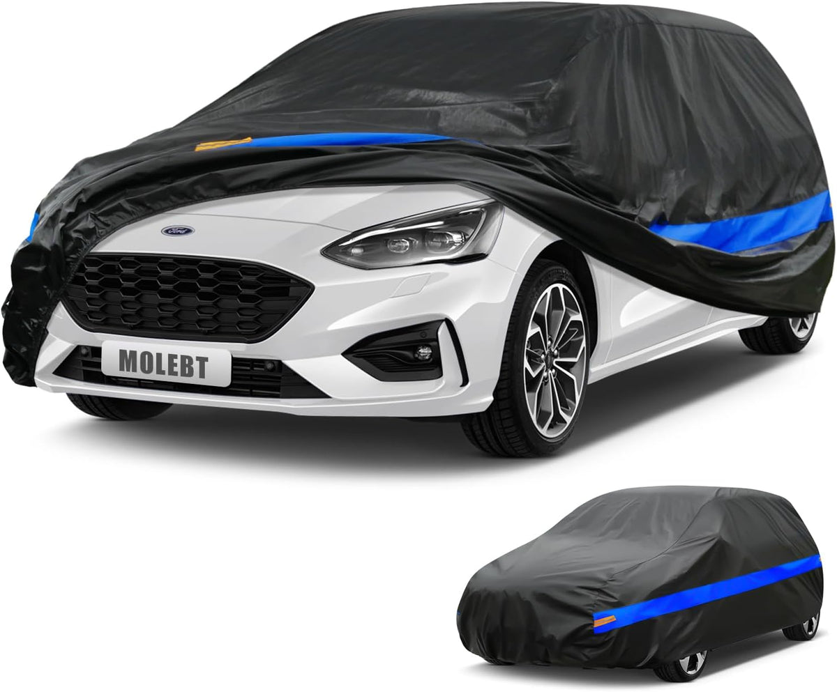 Car Cover Waterproof All Weather for Automobiles, Universal Fit Sedan Coupe Chevrolet Corvette/Camaro, Ford Mustang/Fusion, Honda Accord/Civic, KIA Optima, Hyundai Sonata, Nissan Maxima etc.