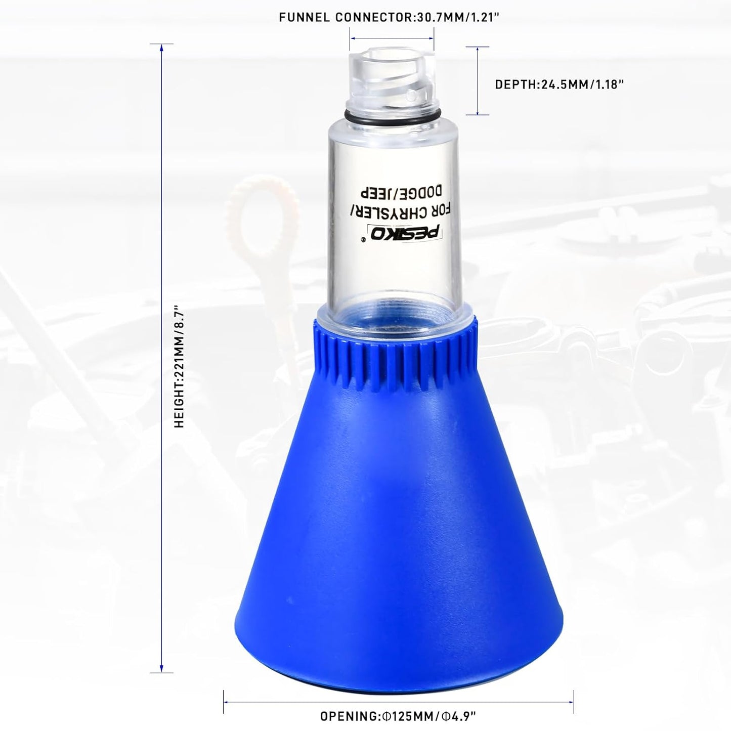 Engine Oil Funnel Spill-Free Hands-Free Compatible with Buick, Cadillac, Chevrolet, and GMC Vehicles for Fast & Easy Oil Change