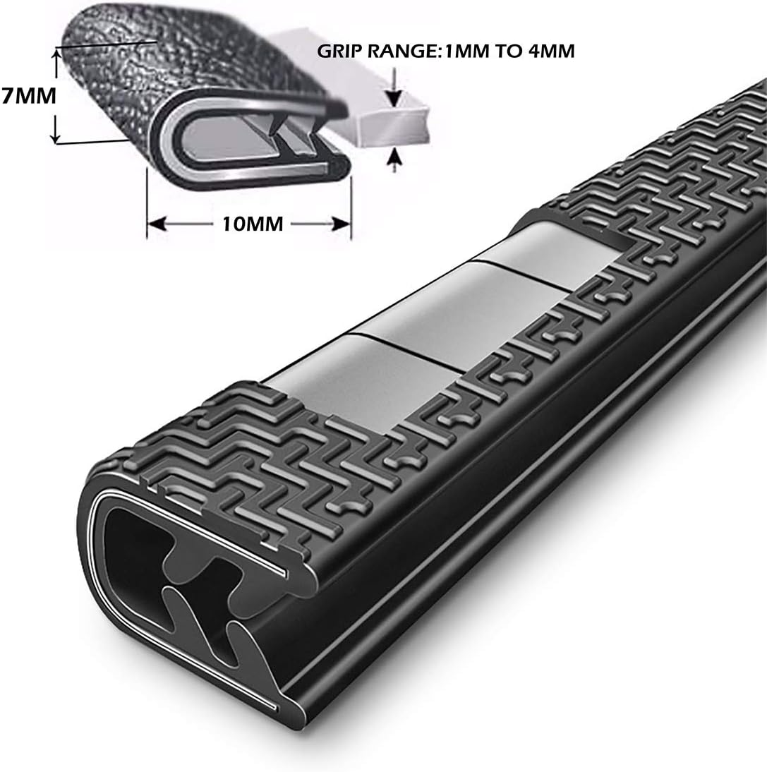 MYFAMIREA 33Ft(10M) Long Car Door Edge Guards, U Shape Edge Trim Rubber Seal Protector Car Door Protection Anti-Collision Rubber Clips Easy to Cut No Need Adhesive Fit for Most Vehicles| Black