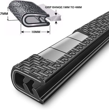 MYFAMIREA 33Ft(10M) Long Car Door Edge Guards, U Shape Edge Trim Rubber Seal Protector Car Door Protection Anti-Collision Rubber Clips Easy to Cut No Need Adhesive Fit for Most Vehicles| Black