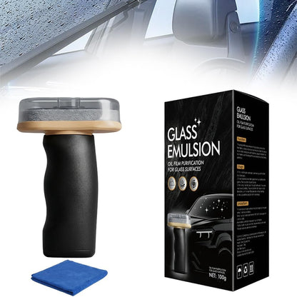 2026 Handheld Glass Oil-Film Remover, New Upgrade Emulsion Cleaner Glass Cleaning Board for Cars, Multifunctional Oil Film Remover for Windshield, Car Glass Brush for Car Maintenance (1, 100g)