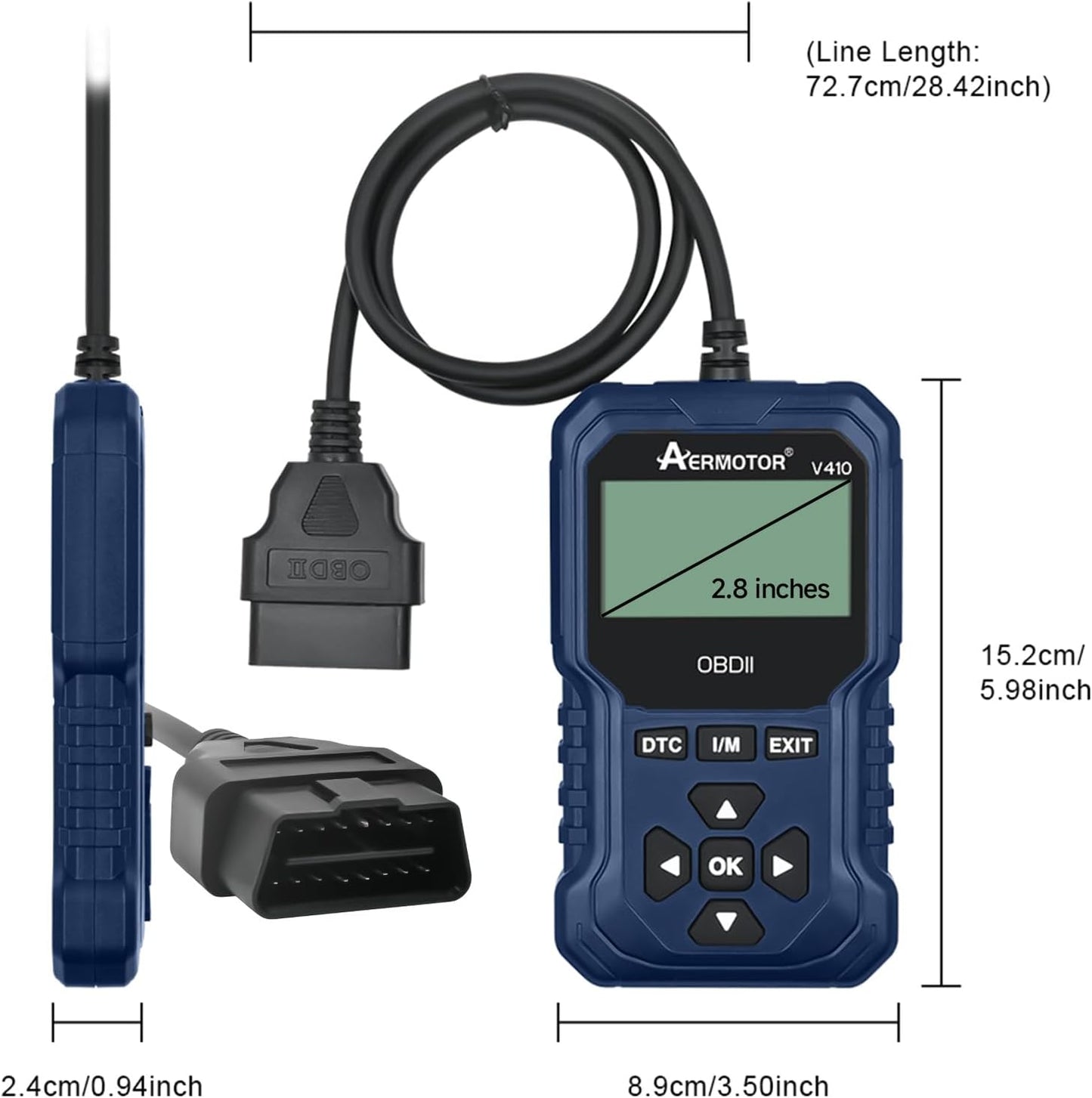 OBD2 Scanner, V410 Car Scanner Diagnostic Tool: Engine Fault Code Reader Scan Tool with Live Data/Freeze Frame for All OBDII Cars After 1996,Black