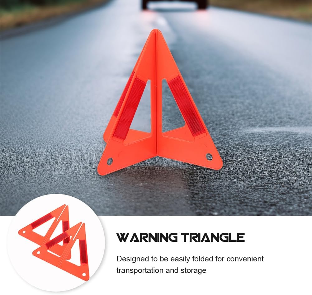 ULTECHNOVO 6-Pack Foldable Emergency Safety Triangles, DOT Compliant Reflective Roadside Warning Triangles for Vehicle Breakdown and Accident, High-Visibility Hazard Signs for Truck and Car Road Safet