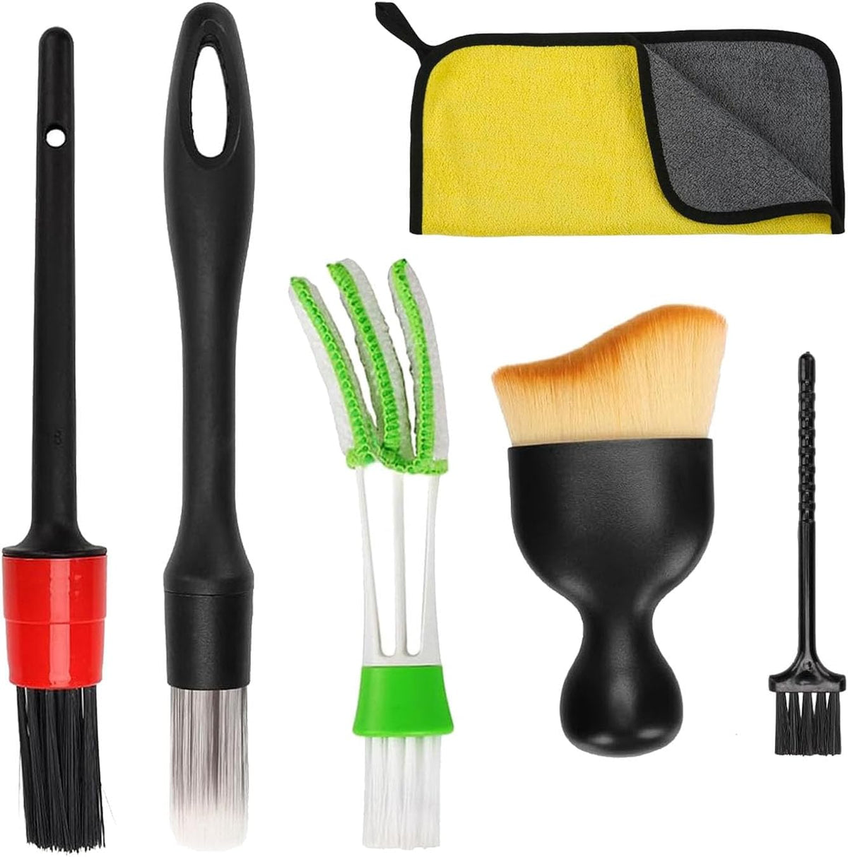 Car Interior Duster Detail Brush Cleaning Kit, Soft Microfiber Towels Dashboard Air Vent Crevice Dusting Detail Cleaner Interior Accessories Tools for Car Decoration Auto Truck SUV RV