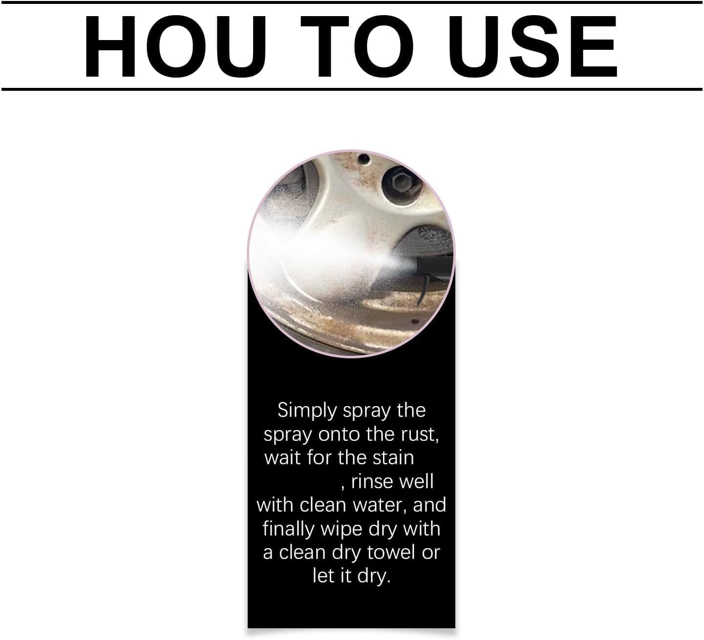 Iron Eraser Rust Remover Spray, Iron Eraser Iron and Rust Remover for Car Wheels and Paint, Fast Acting Rust and Brake Dust Remover, Professional Automotive Surface Cleaning (1PCS)