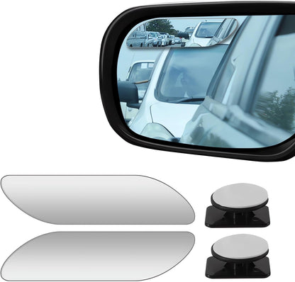 2 pcs Blind Spot Mirrors, 2" Round HD Glass Convex 360° Wide Angle Side Rear View Mirror with ABS Housing for Cars SUV and Trucks, Black, Pack of 2