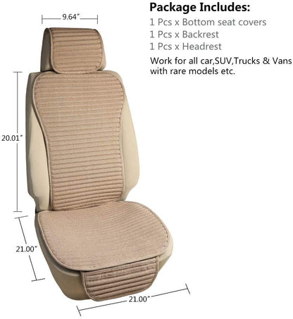 Suninbox Car Seat Covers Buckwheat Hull Universal Car Seat Covers,Bottom Seat Covers for Cars,Truck Seat Covers,Car Seat Cushion Protector Mats Pad,Gray Front Seat