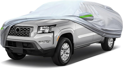 Full Car Cover Universal 6 Layers Outdoor Thicked All Weather Cover, Sunshield, Waterproof, Snow Proof, UV Proof, Scratch Proof, Bird Droppings, 6 Reflective Strips, Fits Sedans up 178"-189"