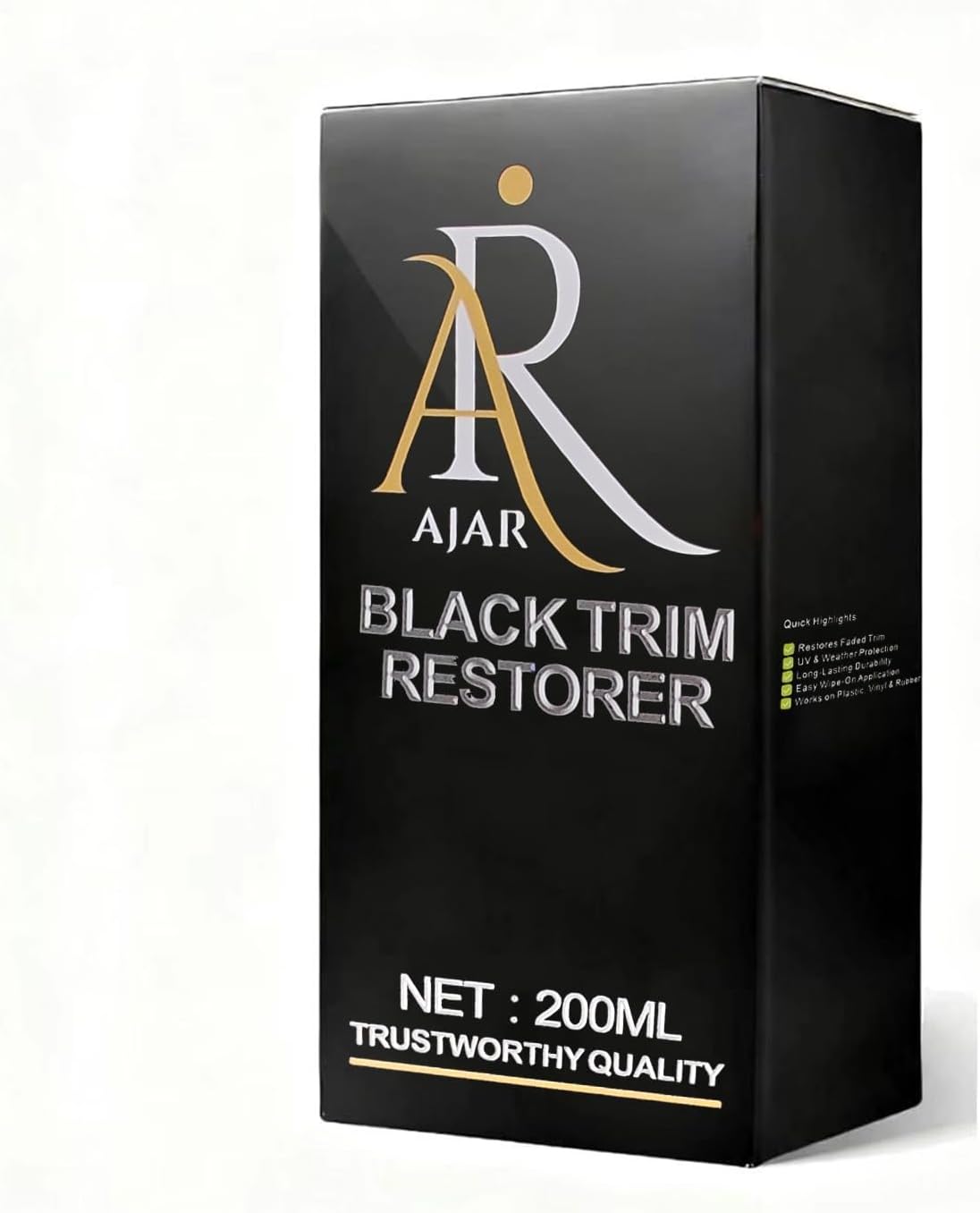 Black Trim Restorer for Cars, Plastic & Rubber Restorer Spray, Long Lasting UV Protection, Works on Bumpers, Mirrors, Tires, Lasts 8+ Months 6.7 Fl Oz