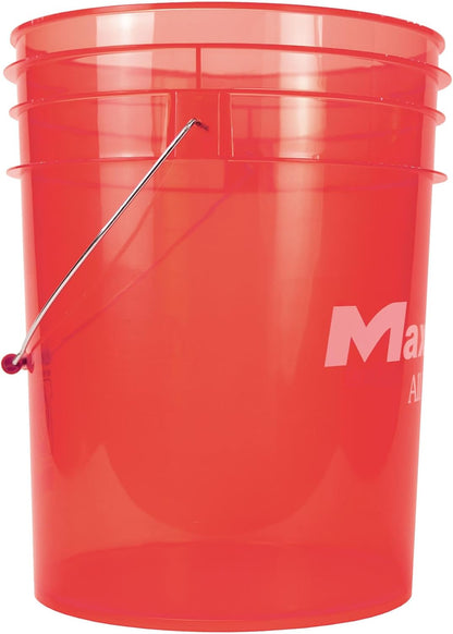 Maxshine 3.5 Gallon Universal Detailing Bucket (Red) – Car Wash Bucket for Scratch-Free Washing – Garage Storage & Auto Detailing Tool Holder – Holds Soap, Foam Cannon, Brushes, Microfiber Towels