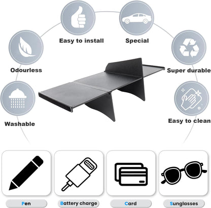 Glove Box Divider Organizer Compatible with 2024 2025 2026 Hyundai Santa Fe Insert Divider Tray ABS Secondary Storage Interior Accessories