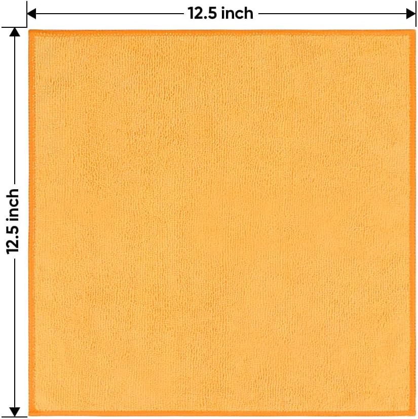 HOMEXCEL Microfiber Cleaning Cloth 12 Pack, 12.5 x 12.5 inch Microfiber Towels for Cars, Ultra Absorbent Washing Cloth, Lint Free Streak Free Cleaning Rags for Car, Kitchen, and Window (Grey)