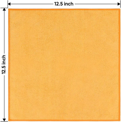 HOMEXCEL Microfiber Cleaning Cloth 12 Pack, 12.5 x 12.5 inch Microfiber Towels for Cars, Ultra Absorbent Washing Cloth, Lint Free Streak Free Cleaning Rags for Car, Kitchen, and Window (Grey)