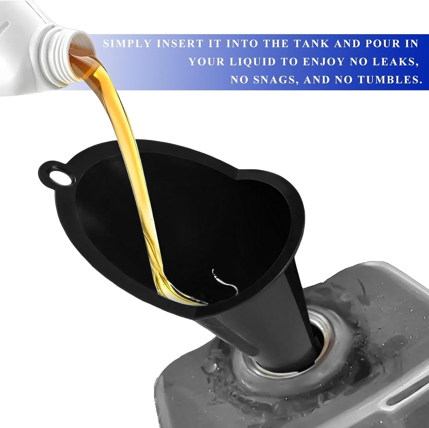 2PCS Oil Funnel, Flexible Multi-Function Automotive Oil Funnel, Spill-Proof Plastic Long Neck Engine Funnels Set for Gas Lubricants Water Diesel Fuel Kerosene, Car Accessories (Blue)