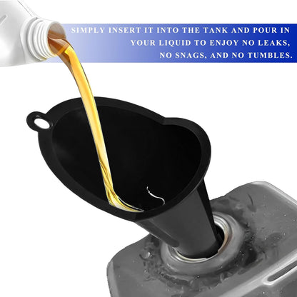 2PCS Oil Funnel, Flexible Multi-Function Automotive Oil Funnel, Spill-Proof Plastic Long Neck Engine Funnels Set for Gas Lubricants Water Diesel Fuel Kerosene, Car Accessories (Blue)