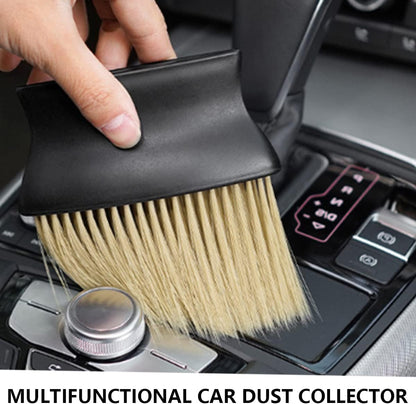 Ziciner 2 PCS Double Head Brush for Car Clean, Soft Auto Interior Duster Detailing Brushes, Universal Vehicle Dashboard Screen, Air Vents, Computer etc Cleaning Tool Accessories (Black)