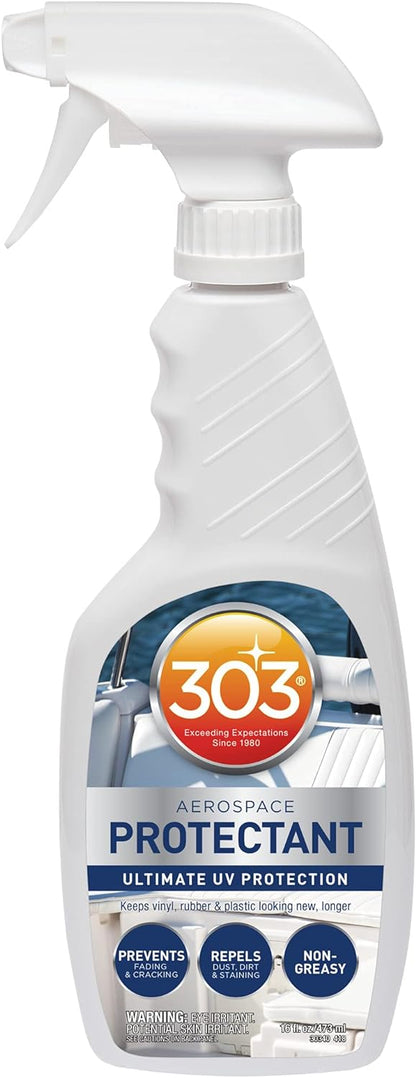 303 Products Marine Aerospace Protectant Spray, UV Protection for Boat Vinyl & Surfaces – Repels Dust, Dirt & Staining, Matte Finish, Restores Like-New Appearance, 32 oz