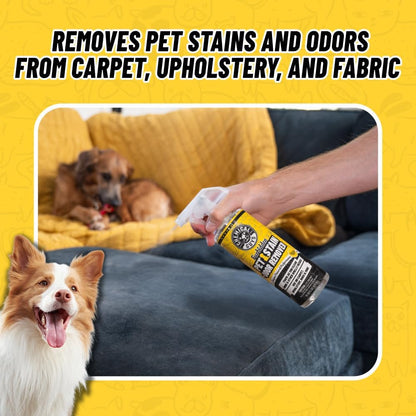Chemical Guys Furbidden Pet Stain Remover for Car & Home, Carpet & Upholstery Cleaner, Eliminates Pet Odors & Stains from Urine & Vomit, Multi-Surface Pet Odor Neutralizer - 16 oz