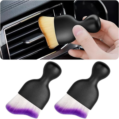 Blilo Car Interior Detailing Brush, Auto Soft Hair Cleaning Brushes, Curved Dirt Dust Collectors, Removal Tool for Dashboard Air Conditioner Vents Leather, Scratch Free (Black/1PCS)