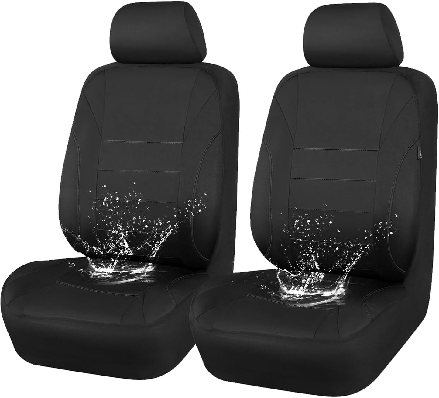 CAR PASS Waterproof Car Seat Covers Front Seats Only with 5mm Composite EVA, Neoprene Car Seat Cover with Separate Headrest Cover, Quick Setup Universal Fit for Car SUV Trucks,Airbag Compatible（Gray