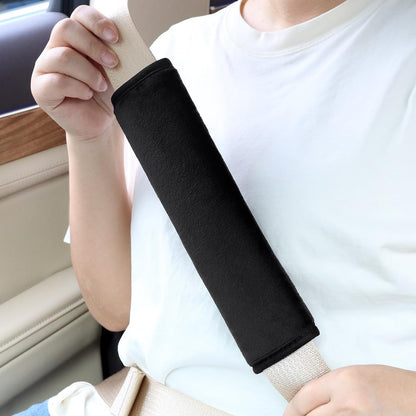 yuntop 2 PCS Car Seat Belt Pads Cover Soft Seat Belt Shoulder Pad Safety Belt Strap Shoulder Pad Comfortable Driving Compatible with Most Cars Helps Protect You Neck and Shoulder (Black)