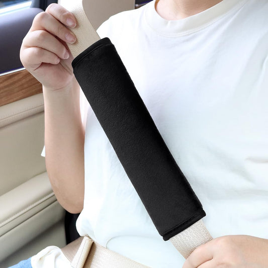 yuntop 2 PCS Car Seat Belt Pads Cover Soft Seat Belt Shoulder Pad Safety Belt Strap Shoulder Pad Comfortable Driving Compatible with Most Cars Helps Protect You Neck and Shoulder (Black)